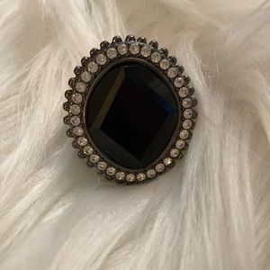 - Black and Silver Vintage Style Statement Ring